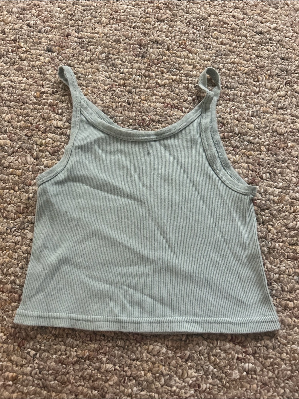 Brandy Melville Sage Green Ribbed Crop Tank Top